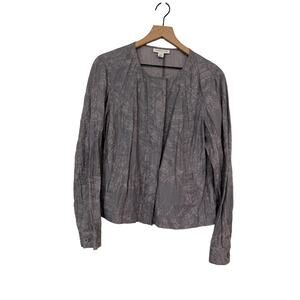 Coldwater Creek Womens 100% Linen Long Sleeve Floral Jacket Blazer Size Medium